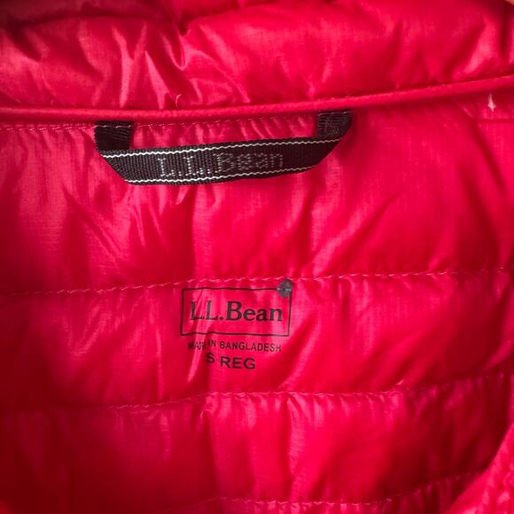 L.L. Bean Jacket Women S Red Primaloft Downtek Stowaway Packaway Lightweight - Picture 5 of 8